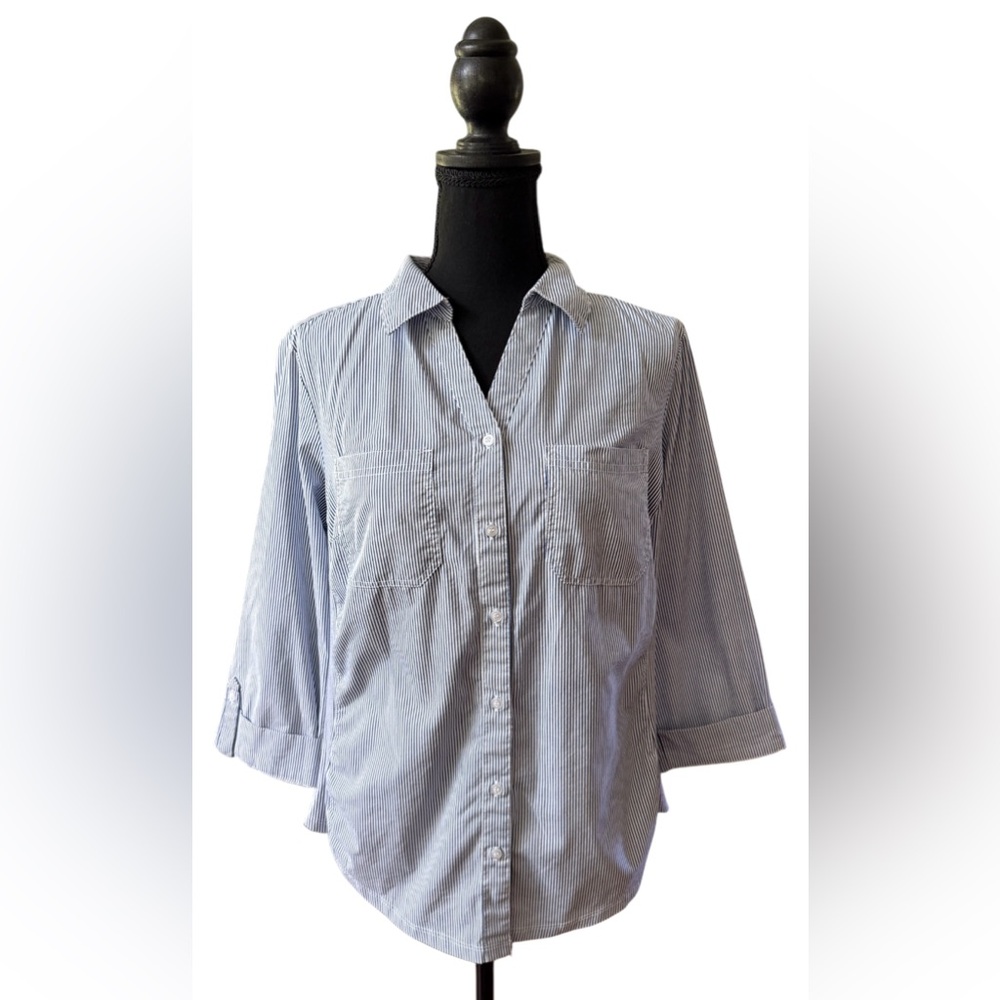 Emily Daniel’s: Blue Striped Button-Up Shirt